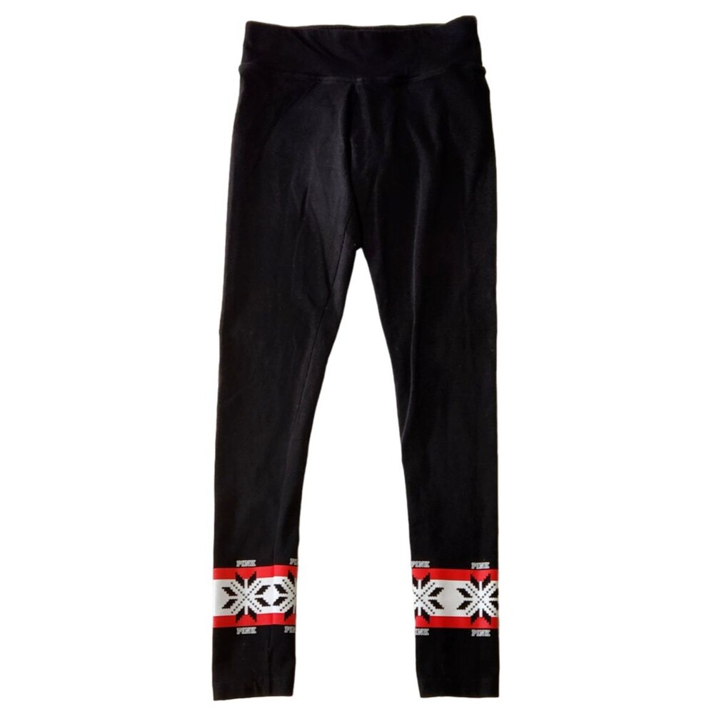 Victorias Secret PINK Womens XS Yoga Leggings Ankle Pants Snowflakes Holiday